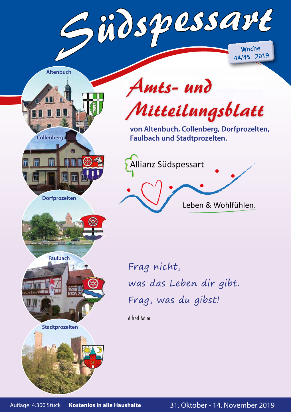 Amts- Und Mitteilungsblatt Von Altenbuch, Collenberg, Dorfprozelten, Collenberg Faulbach Und Stadtprozelten