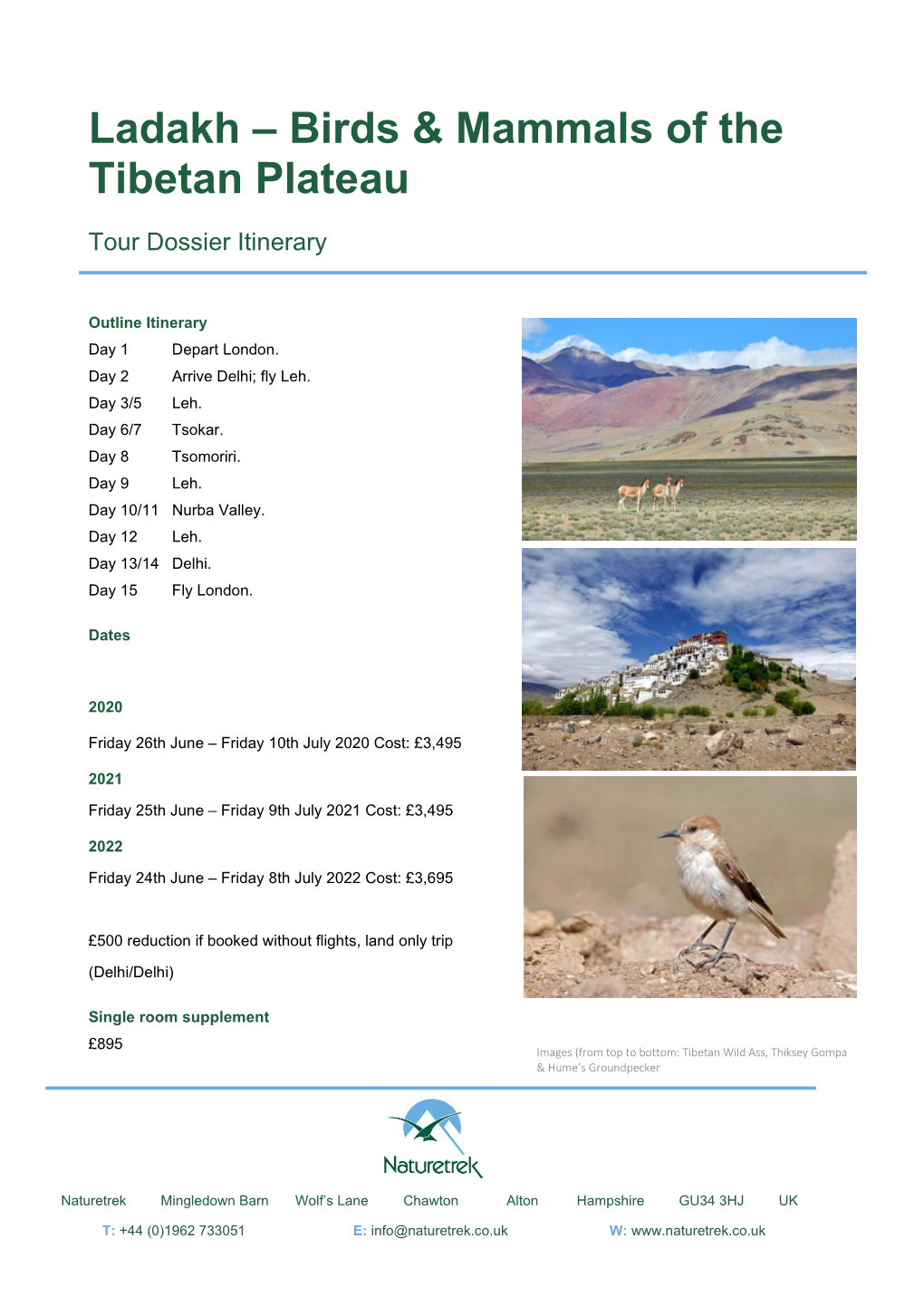Ladakh – Birds & Mammals of the Tibetan Plateau
