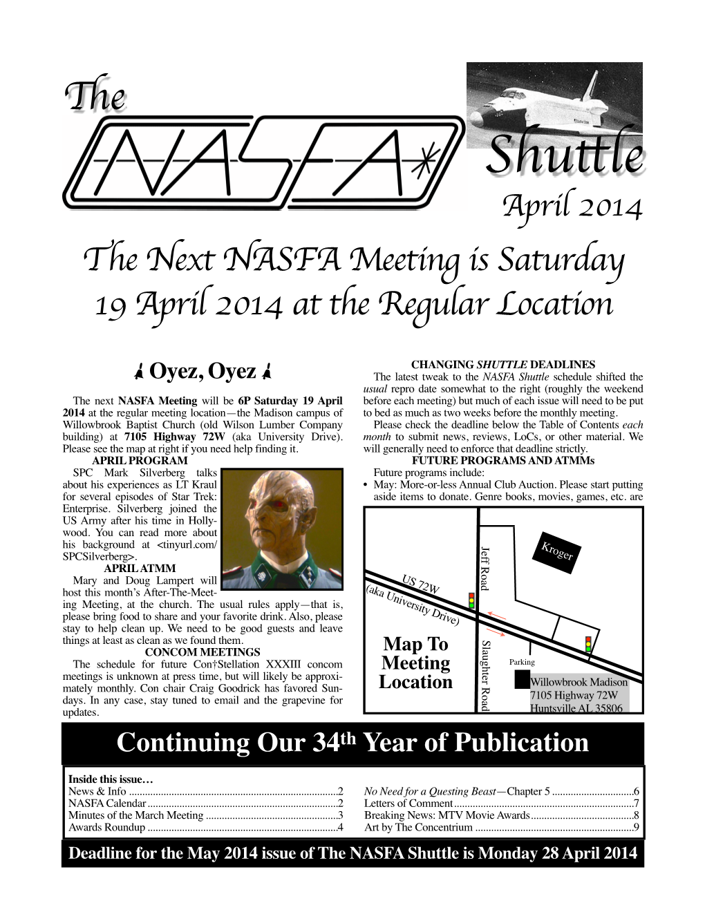 April 2014 NASFA Shuttle