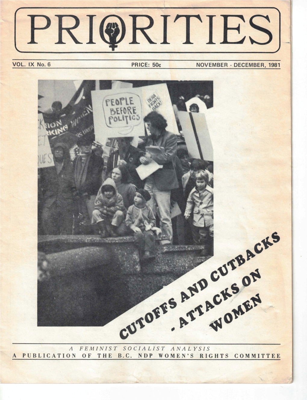 VOL. IX No. 6 PRICE: 50¢ NOVEMBER - DECEMBER, 1981