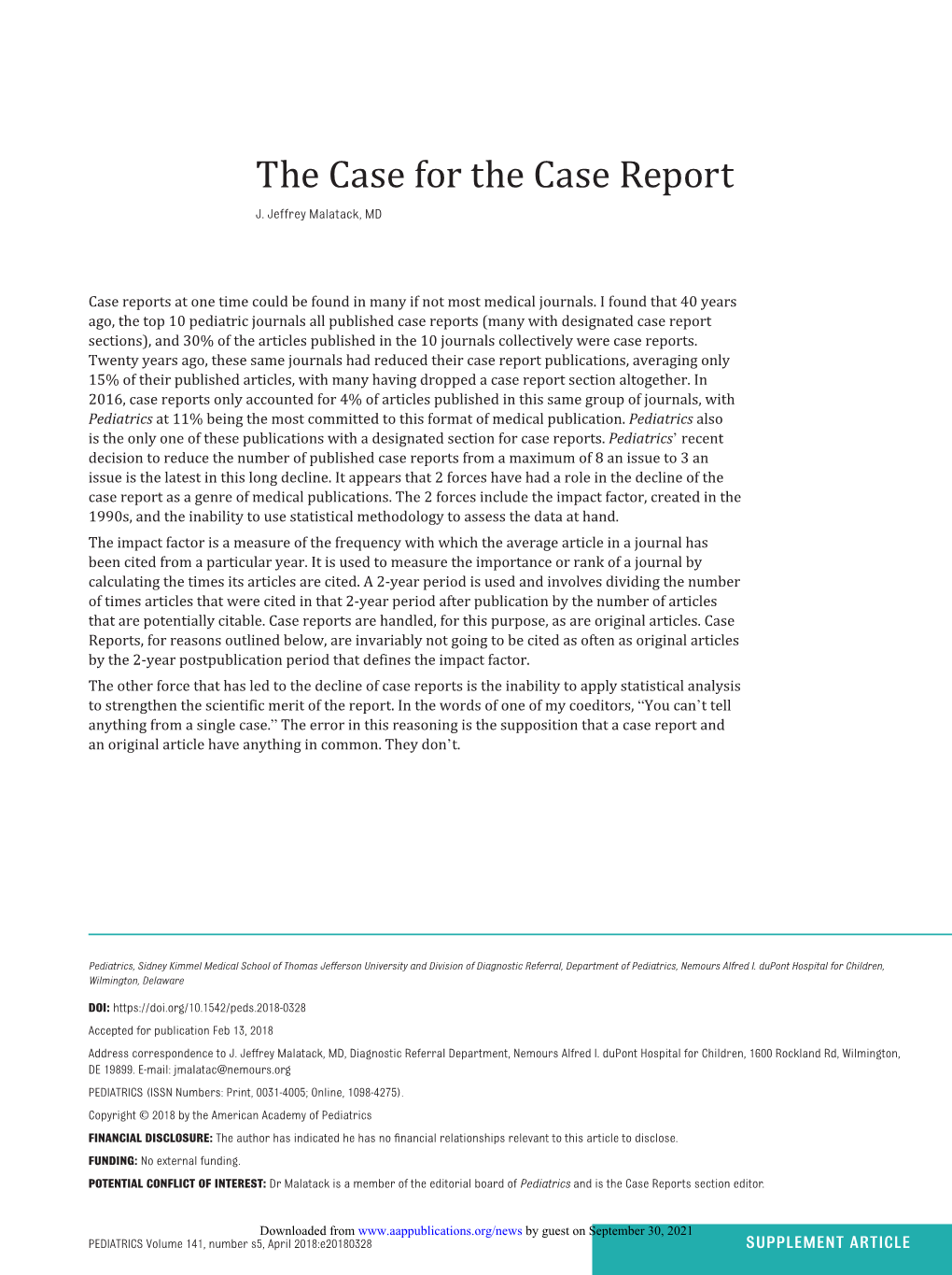 The Case for the Case Report