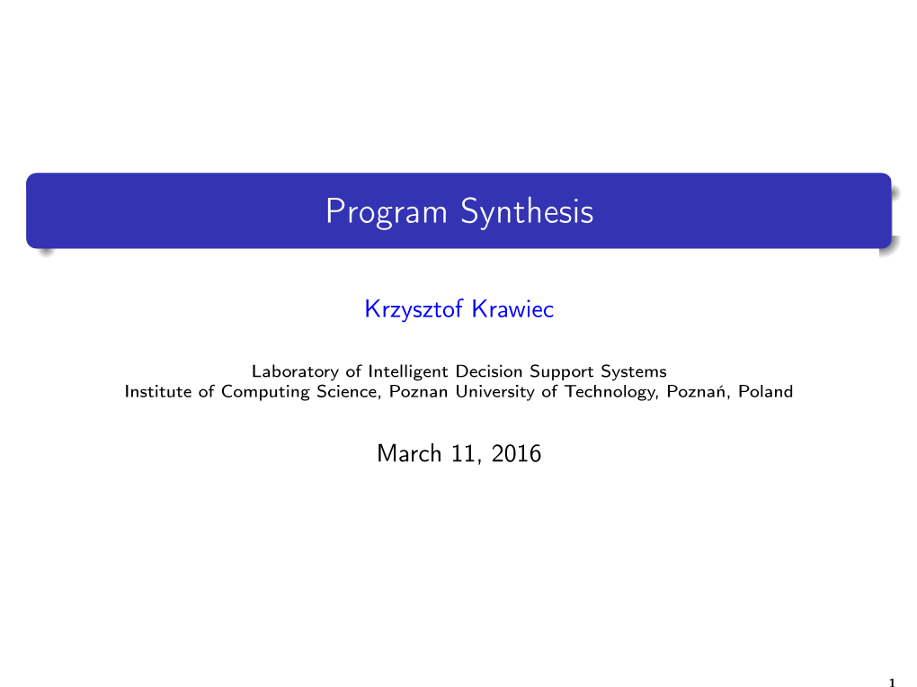 Program Synthesis