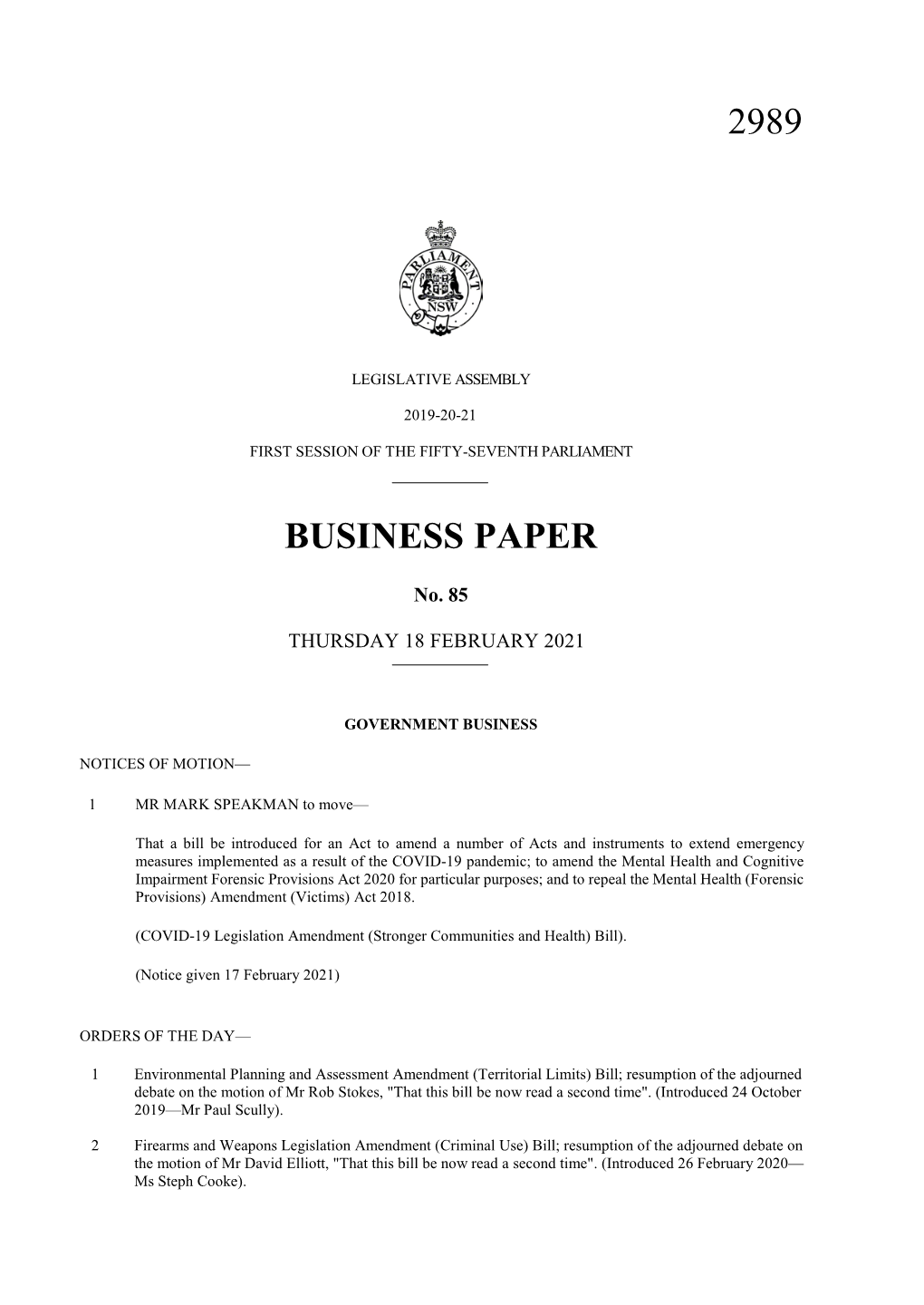2989 Business Paper