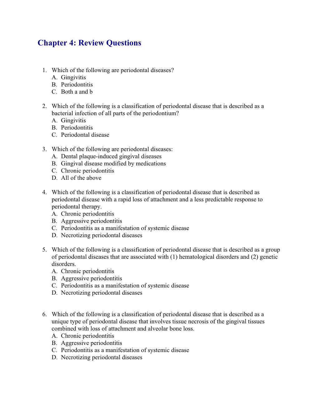 Chapter 4: Review Questions