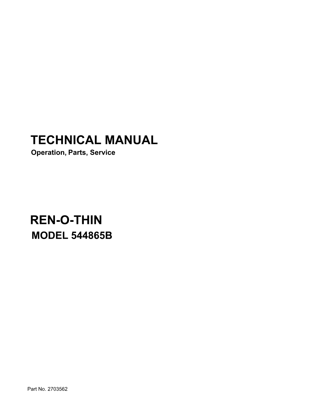 Technical Manual Ren-O-Thin