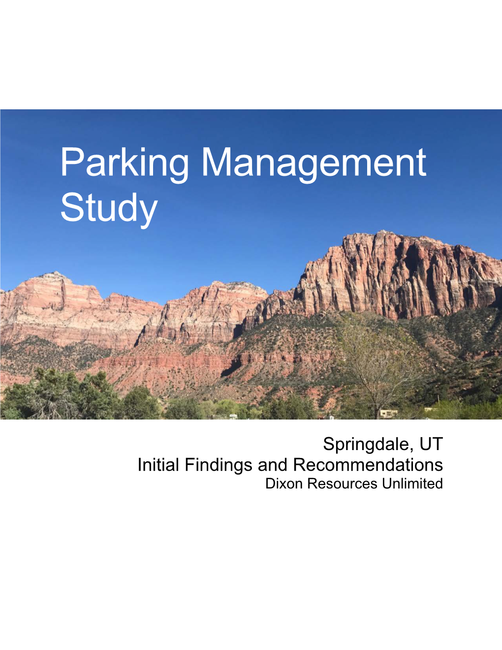 Parking Management Study