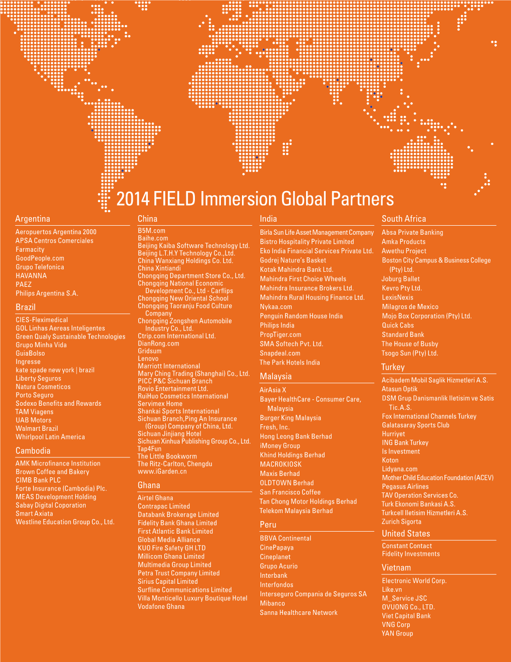 2014 FIELD Immersion Global Partners