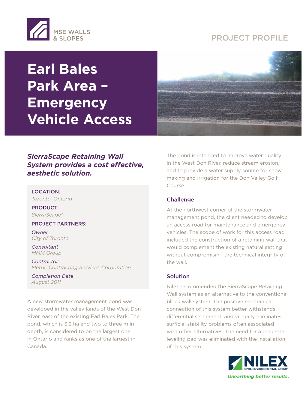 Earl Bales Park Area – Emergency Vehicle Access