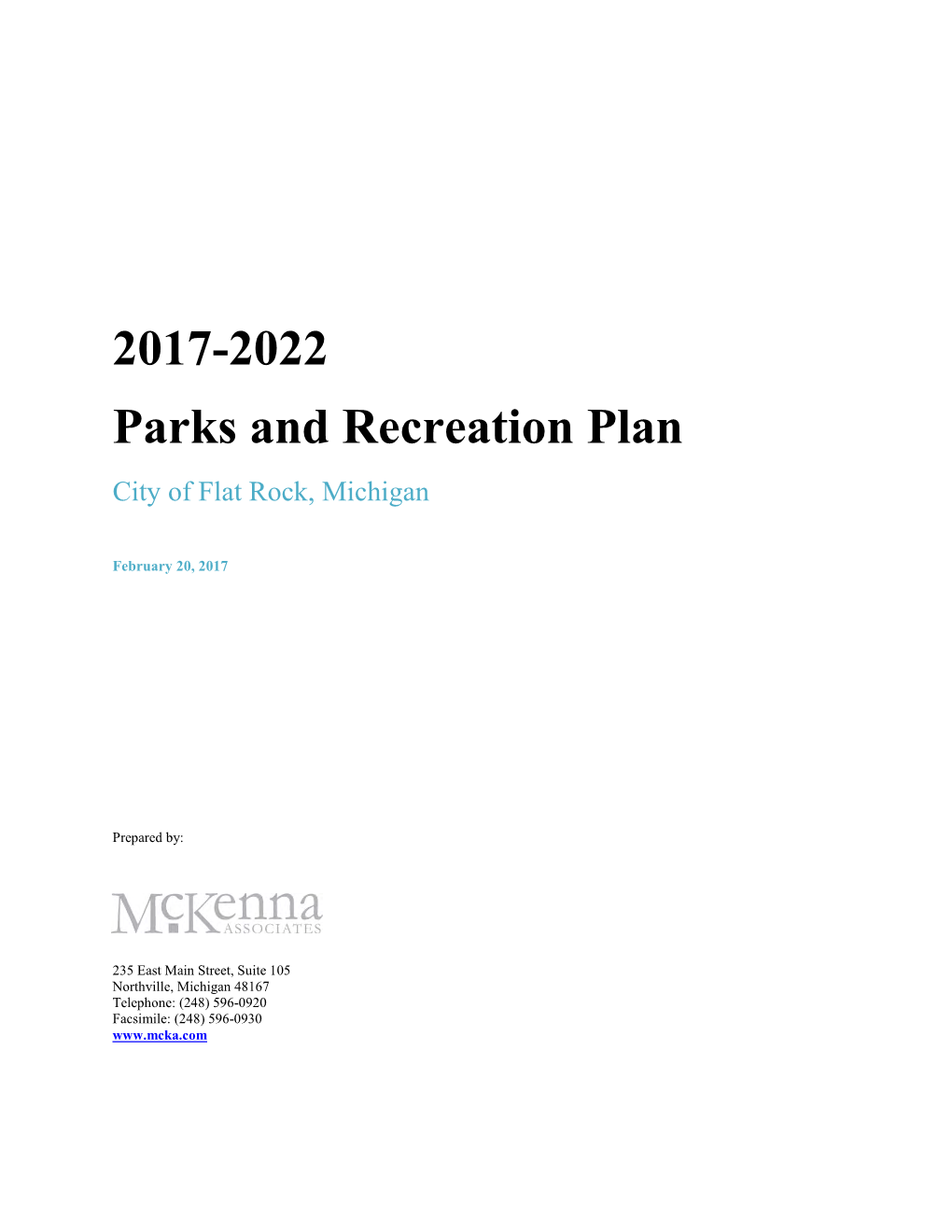 Flat Rock Parks & Rec Master Plan