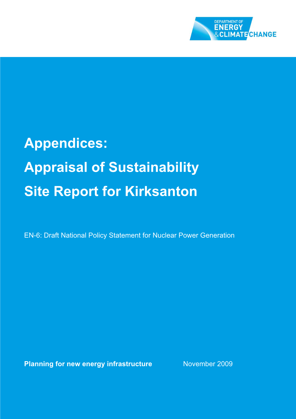 Appendices: Appraisal of Sustainability Site Report for Kirksanton