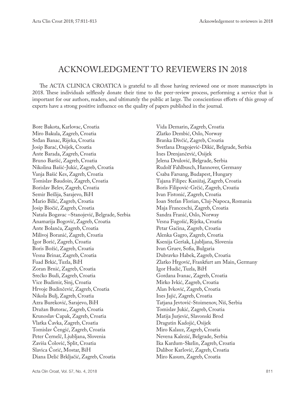 ACKNOWLEDGMENT to REVIEWERS in 2018.Indd