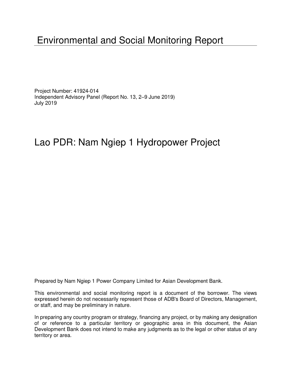 41924-014: Nam Ngiep 1 Hydropower Project