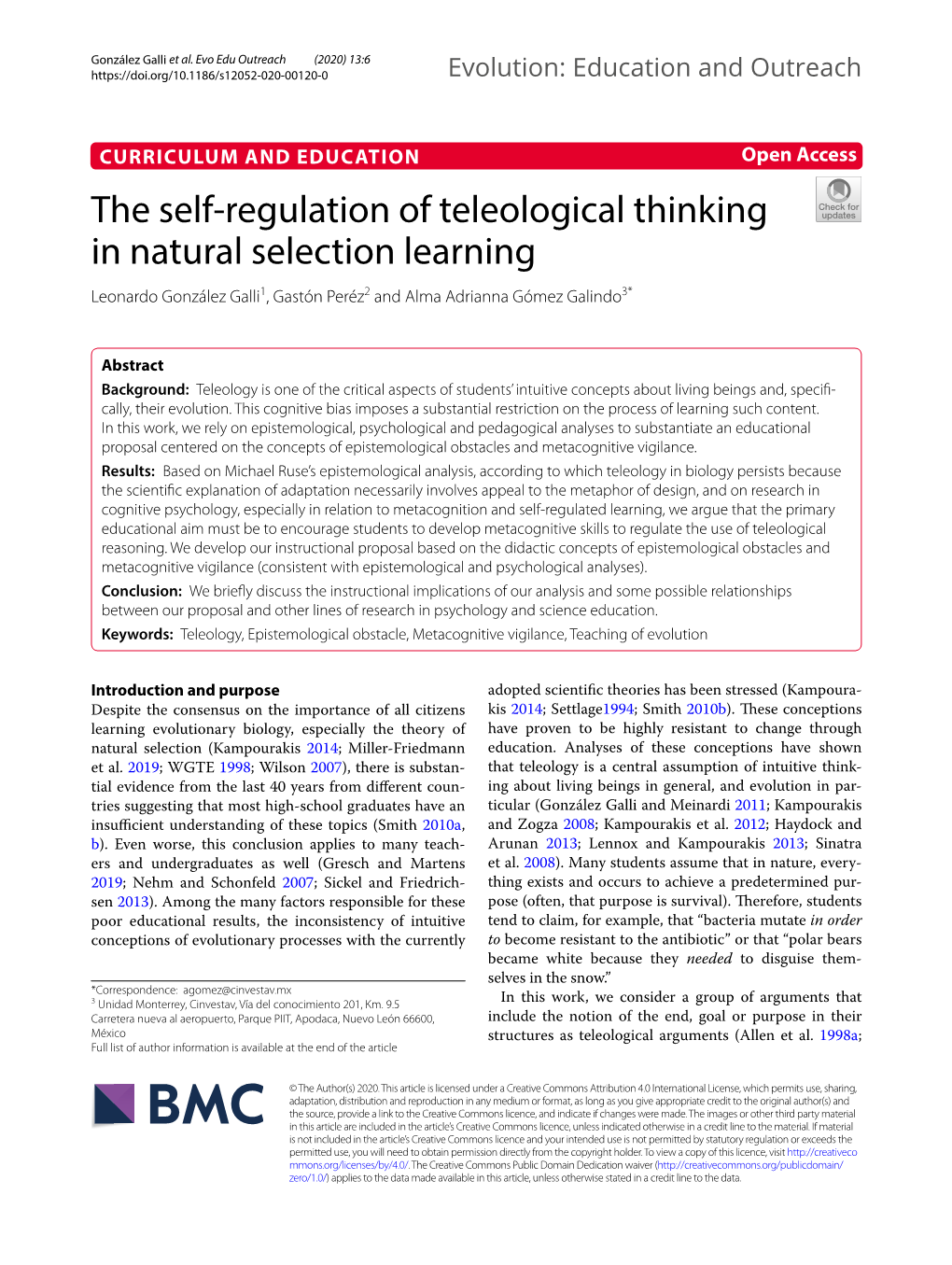 The Self-Regulation of Teleological Thinking in Natural Selection Learning