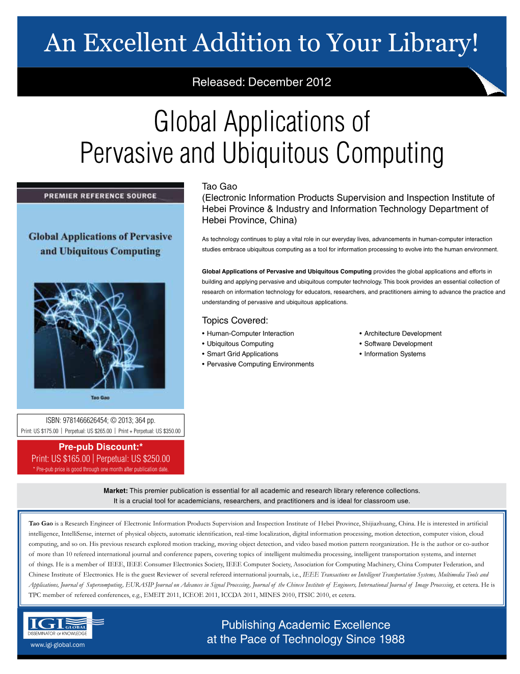 Global Applications of Pervasive and Ubiquitous Computing