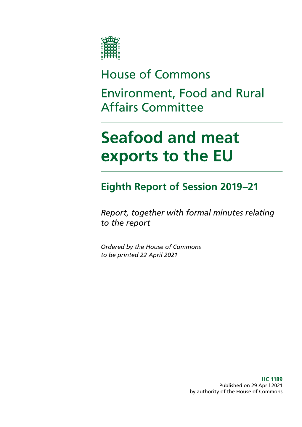 Seafood and Meat Exports to the EU