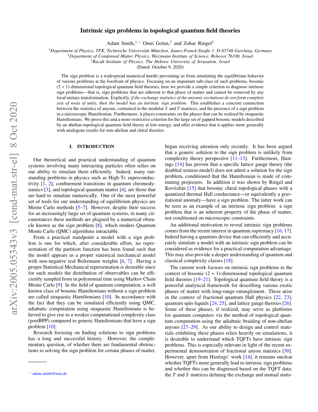 Intrinsic Sign Problems in Topological Quantum Field Theories