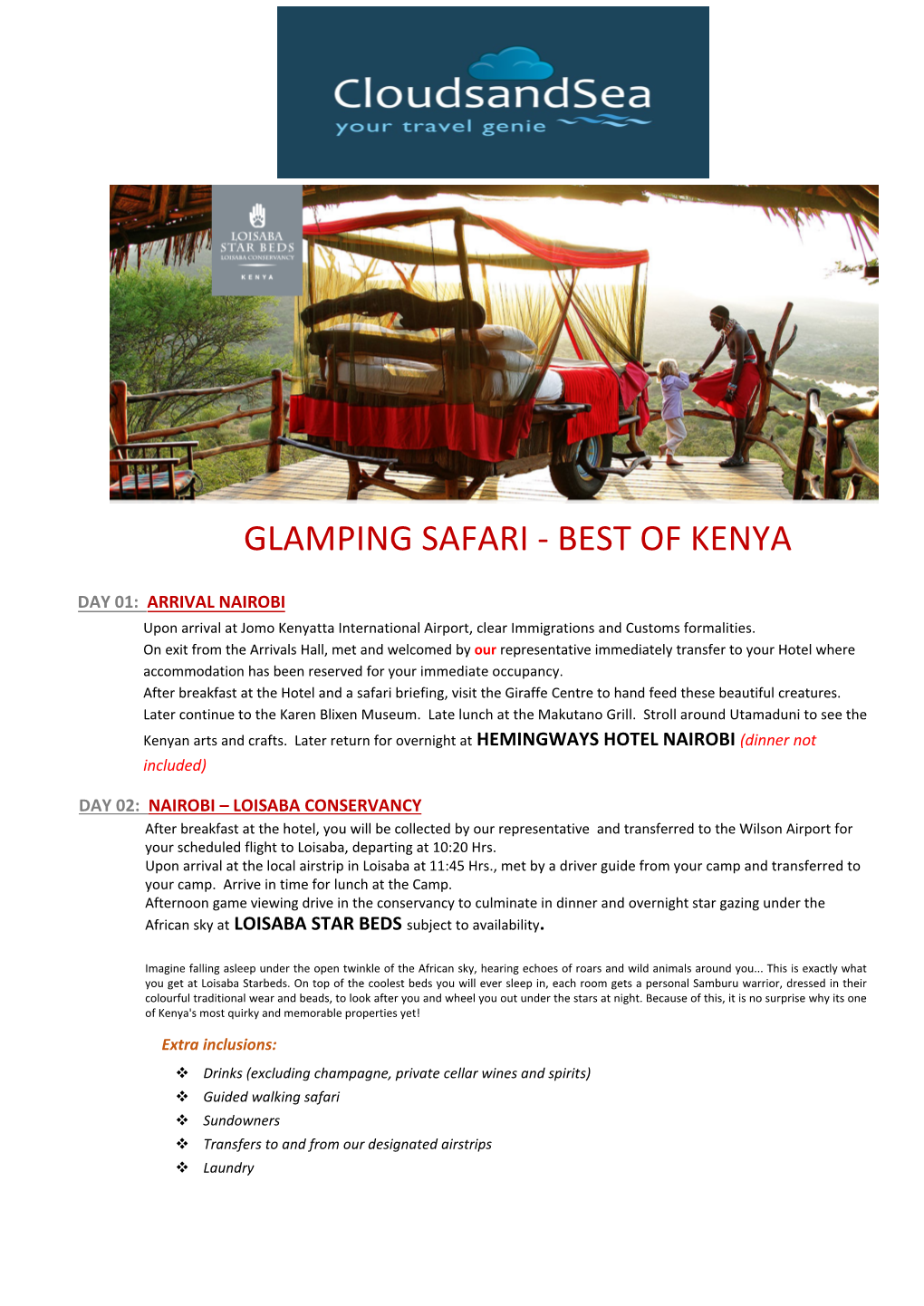 Glamping Safari - Best of Kenya