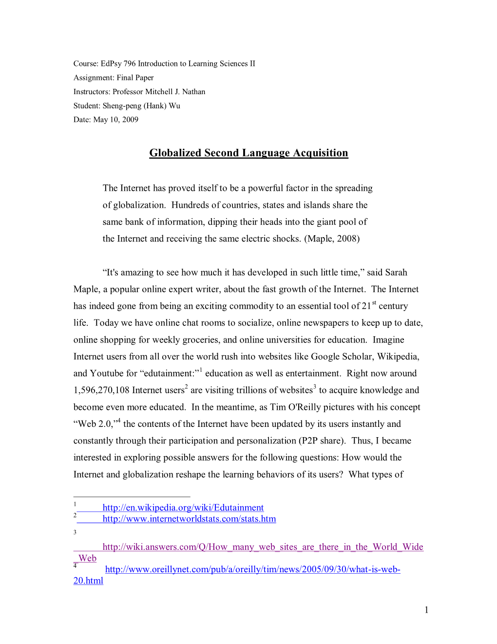 Globalized Second Language Acquisition