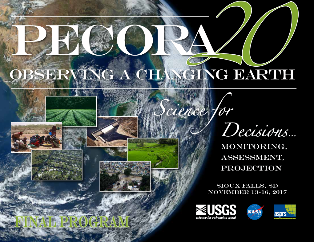 Final Program Pecora 20 Steering Committee Conference Co-Chairs Bruce Quirk, U.S