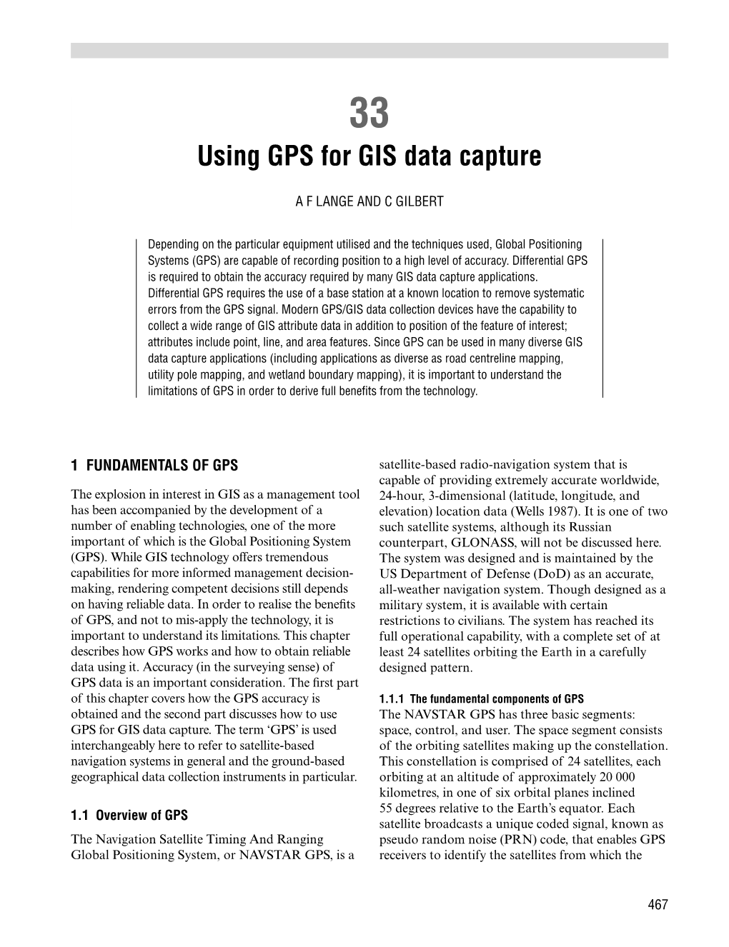 Using GPS for GIS Data Capture