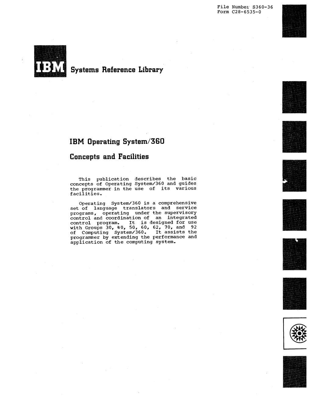 IBM Operating System/360 Concepts and Facilities