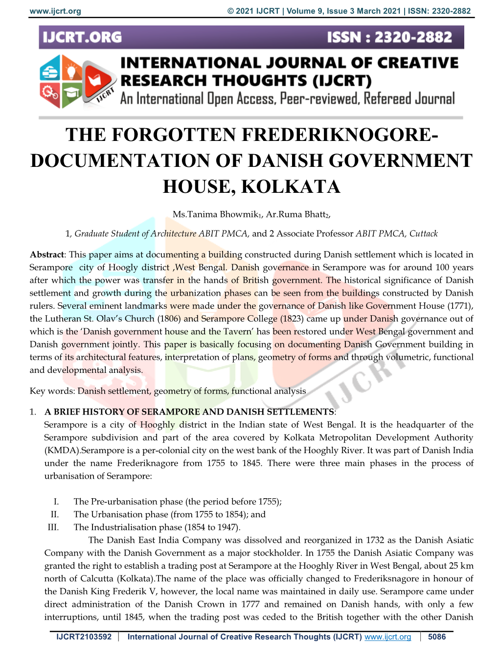 Documentation of Danish Government House, Kolkata