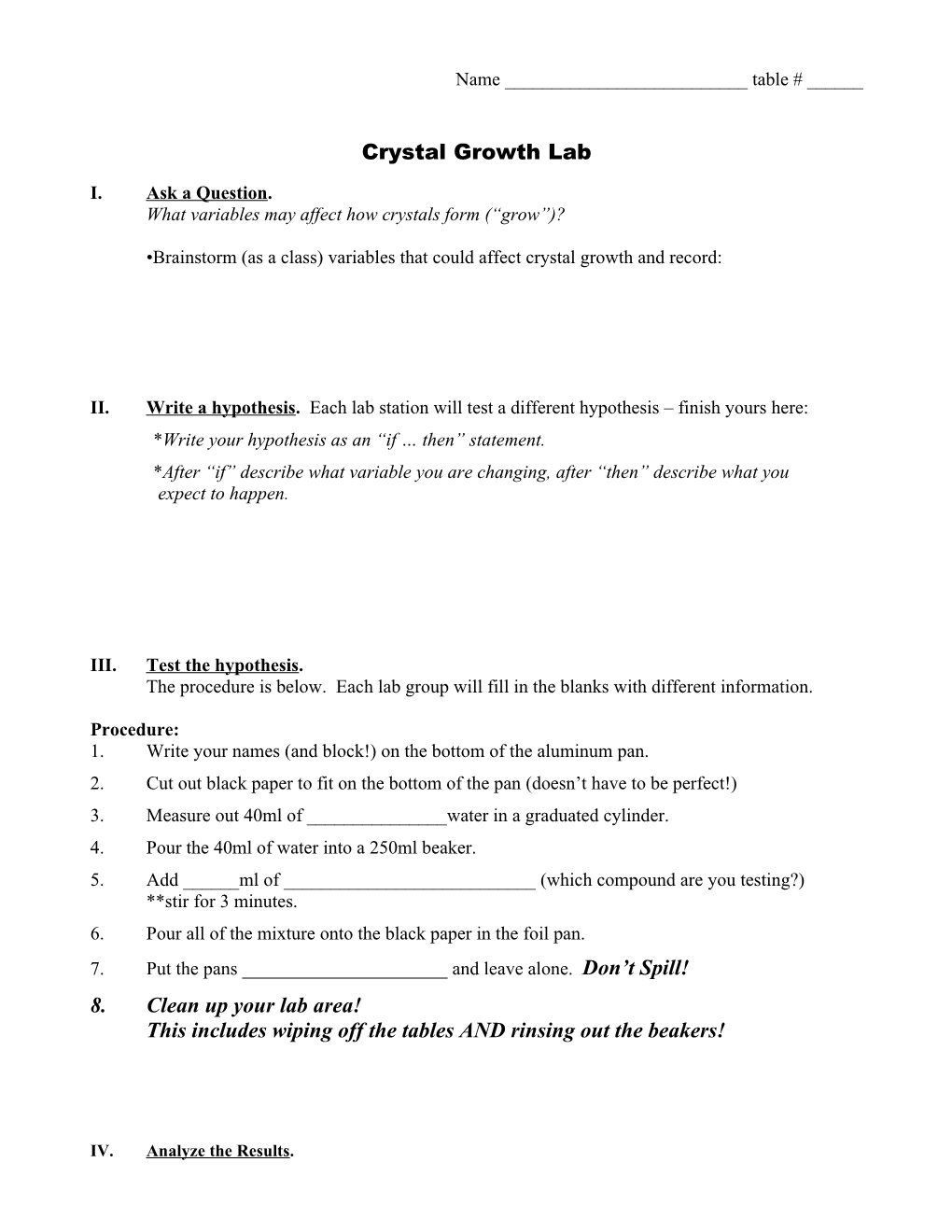 Crystal Growth Lab