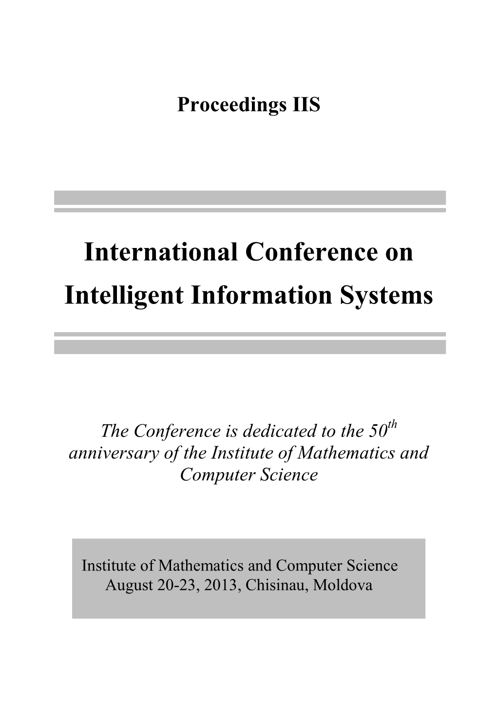 IIS 2013 Proceedings