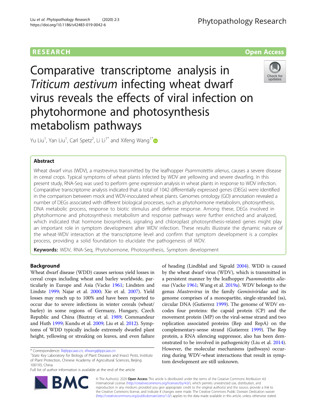 Comparative Transcriptome Analysis in Triticum Aestivum Infecting Wheat