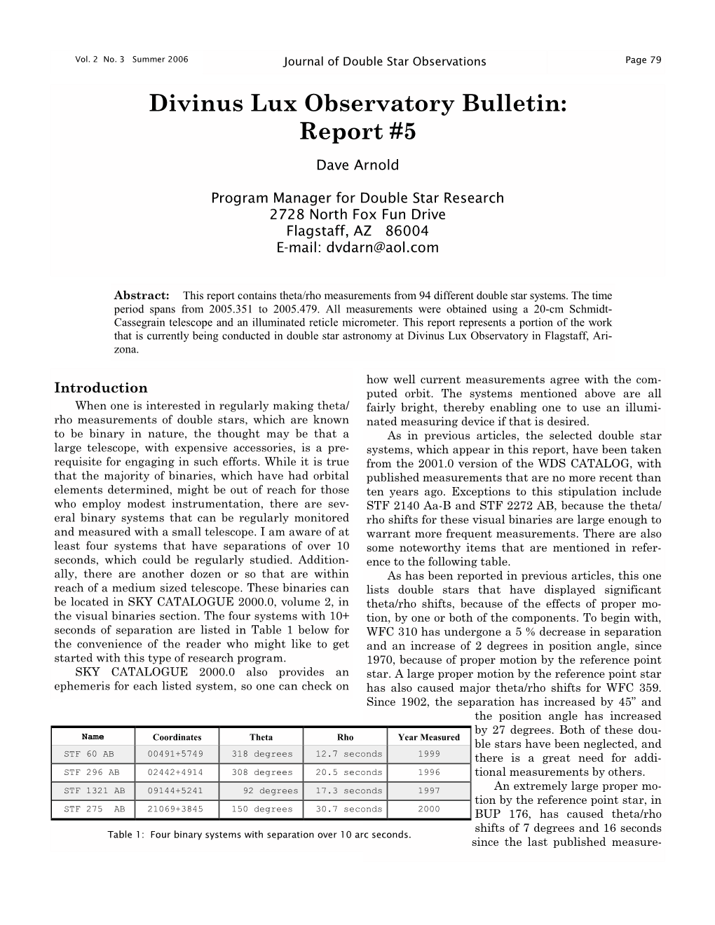 Divinus Lux Observatory Bulletin: Report #5