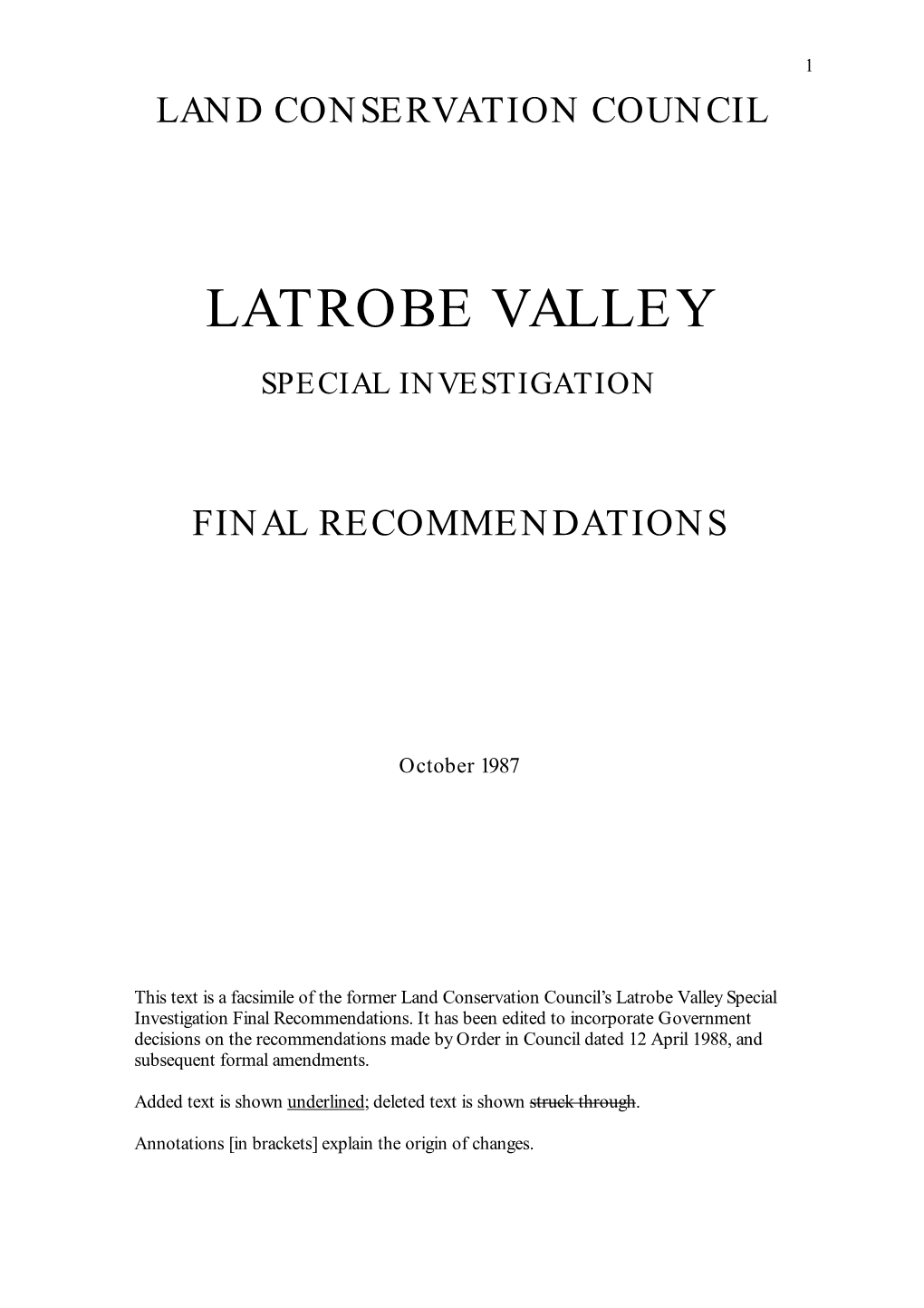 Latrobe Valley Special Investigation Final Recommendations