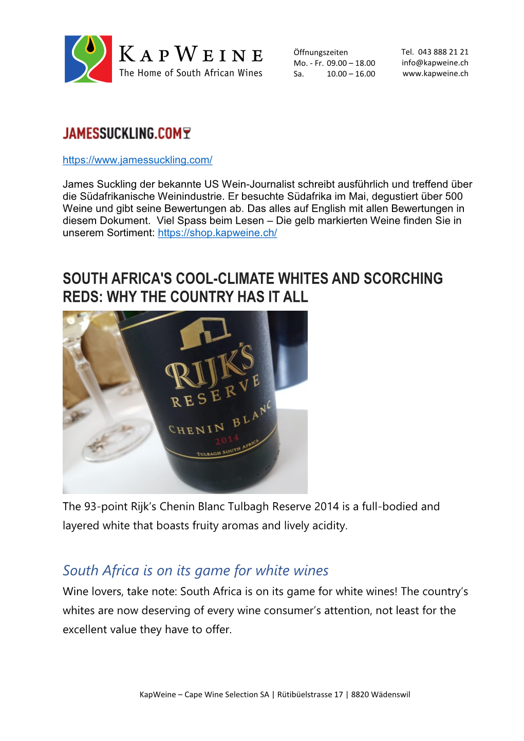 South Africa's Cool-Climate Whites and Scorching Reds: Why the Country Has It All