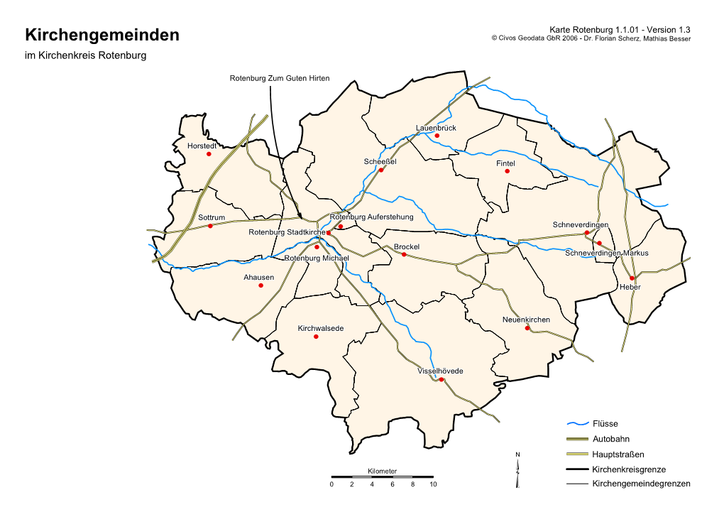 Kirchengemeinden © Civos Geodata Gbr 2006 - Dr