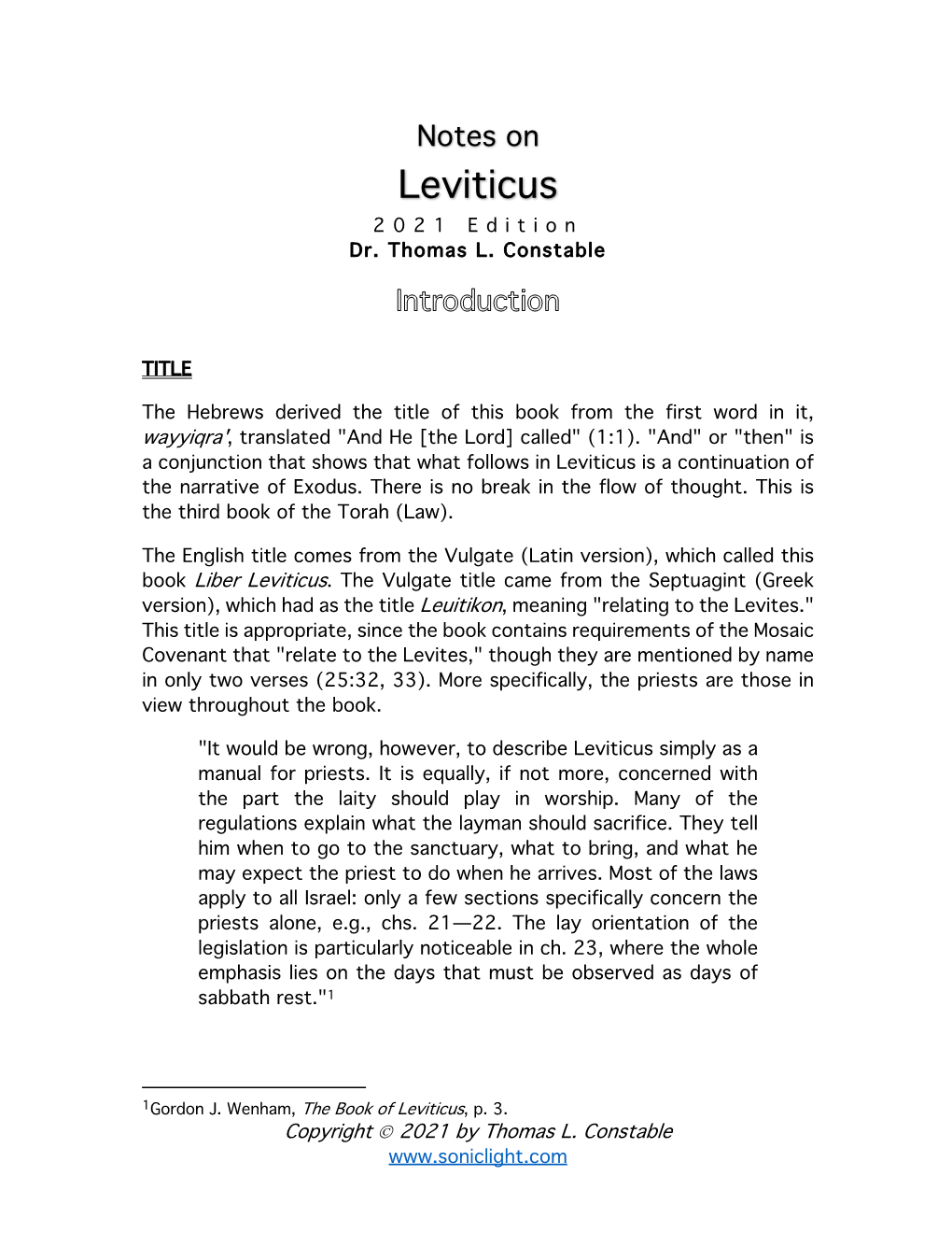 Leviticus 202 1 Edition Dr