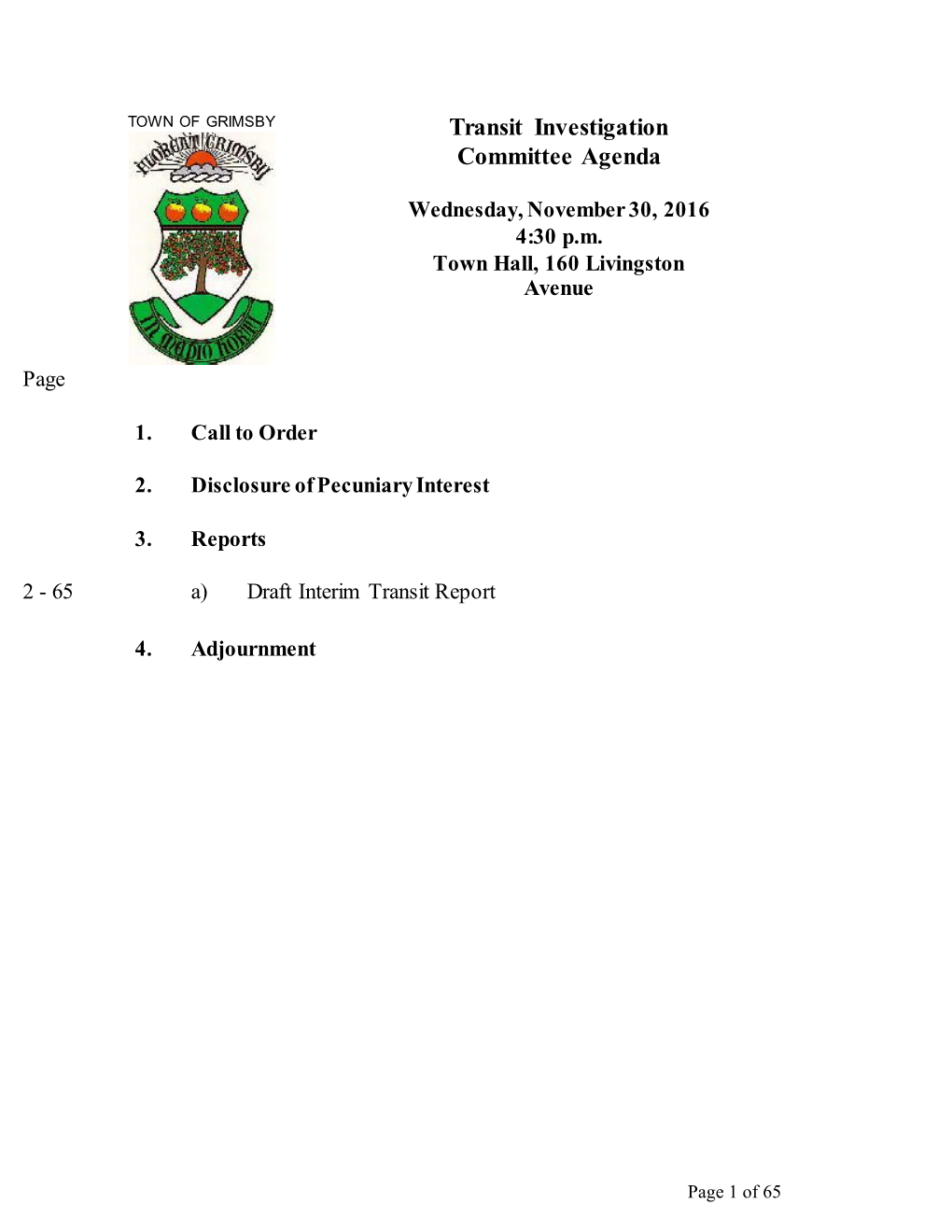 Transit Investigation Committee Agenda