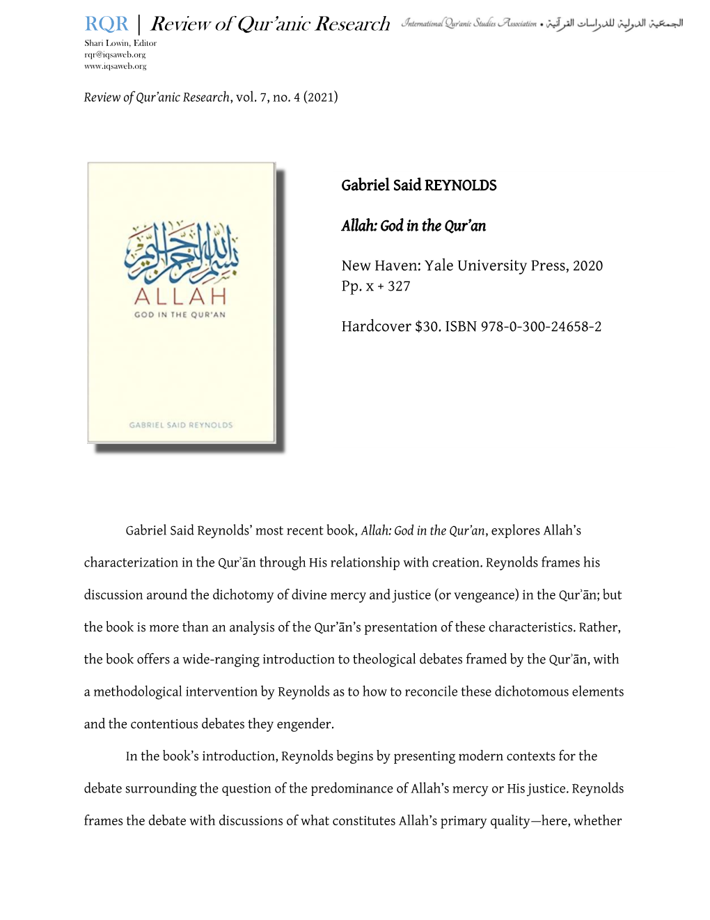 RQR | Review of Qur'anic Research