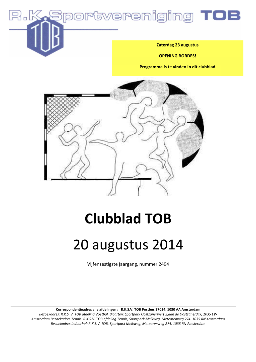 Clubblad TOB 20 Augustus 2014