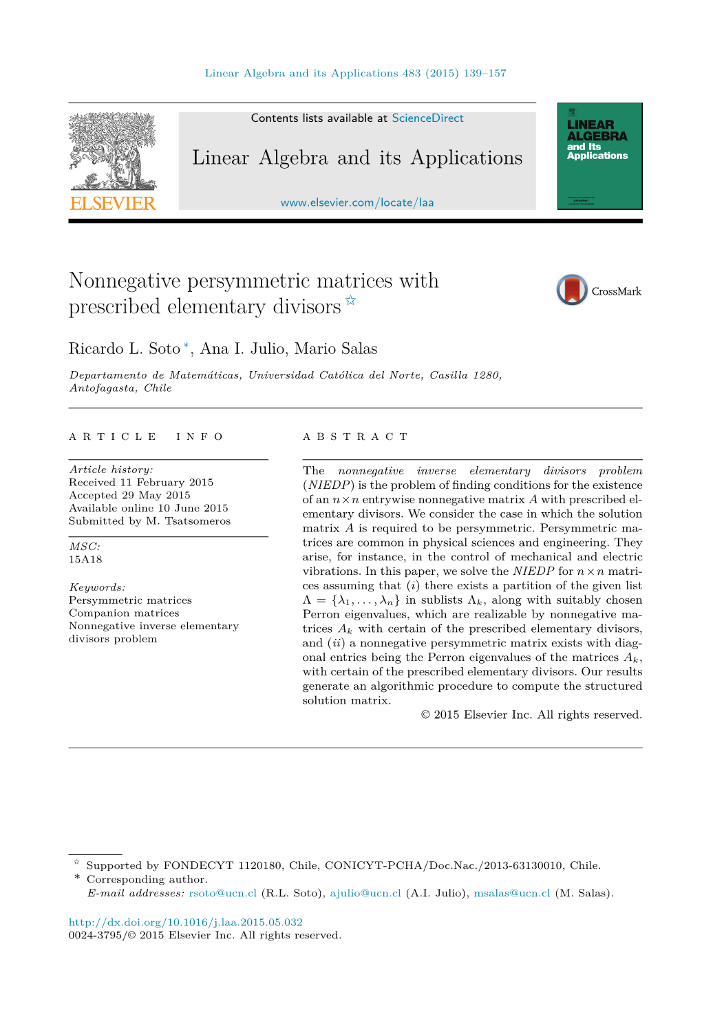 Nonnegative Persymmetric Matrices with Prescribed Elementary Divisors