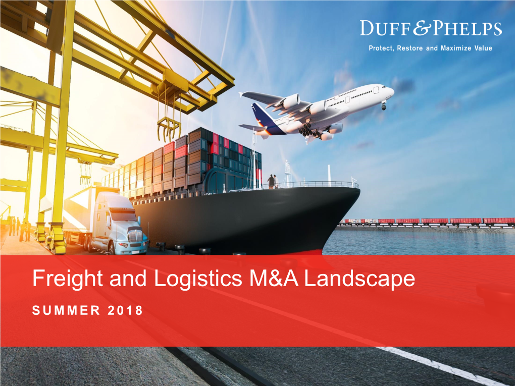 Freight and Logistics M&A Landscape