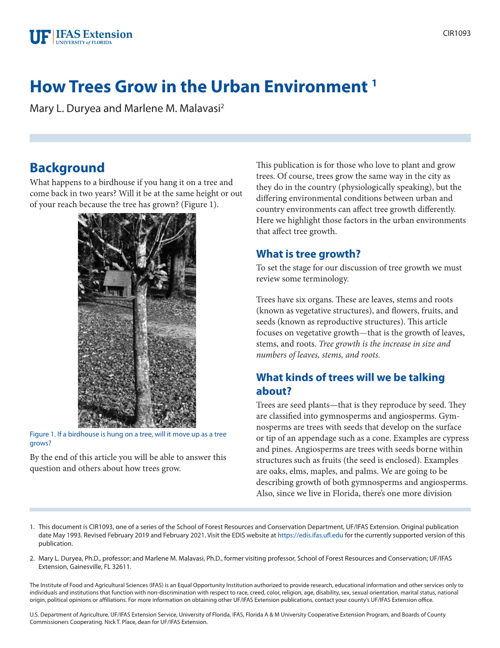 How Trees Grow in the Urban Environment 1 Mary L