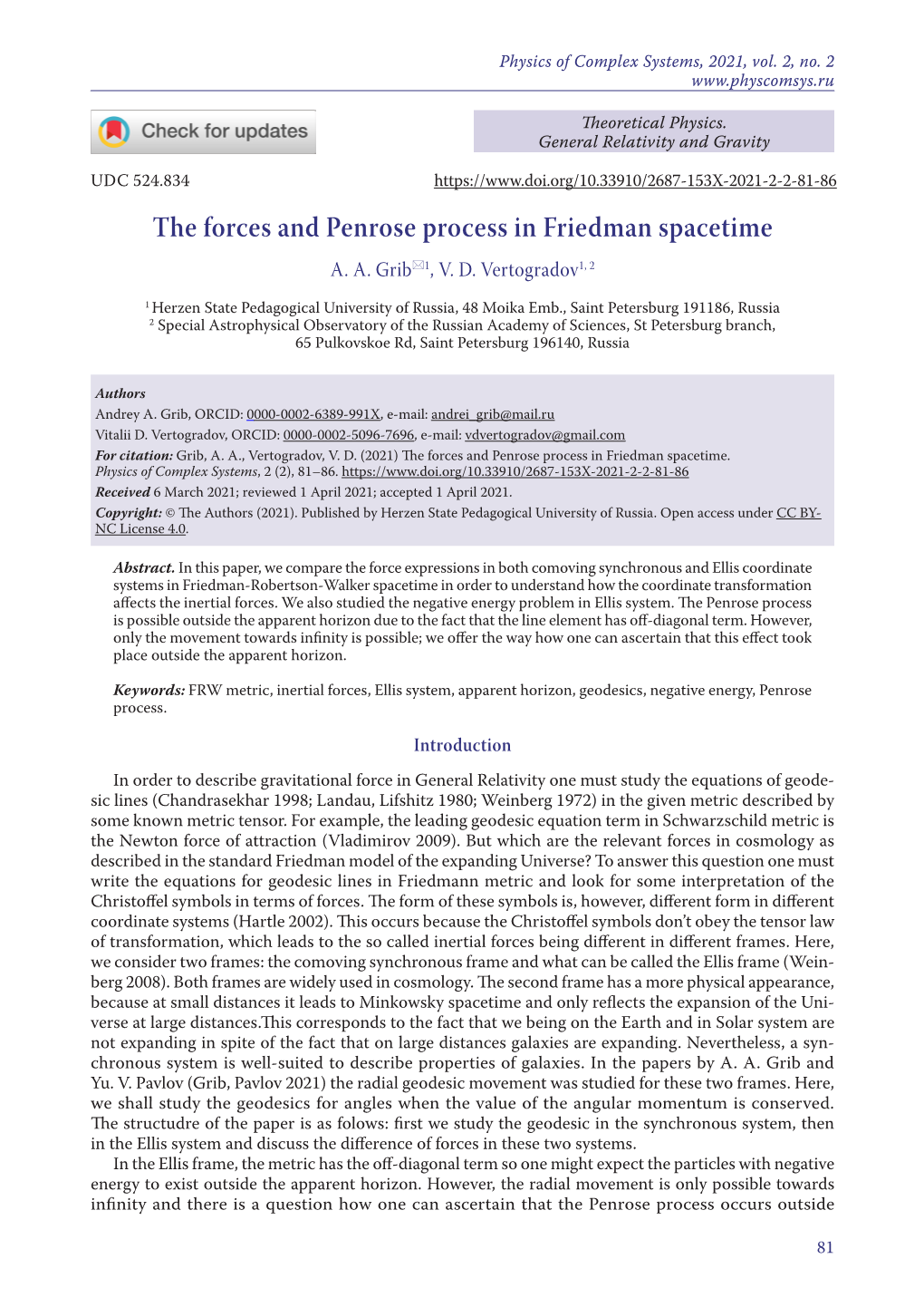 The Forces and Penrose Process in Friedman Spacetime A