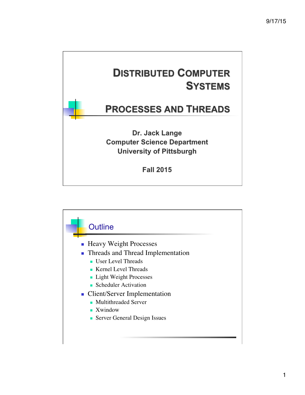 Processes and Threads