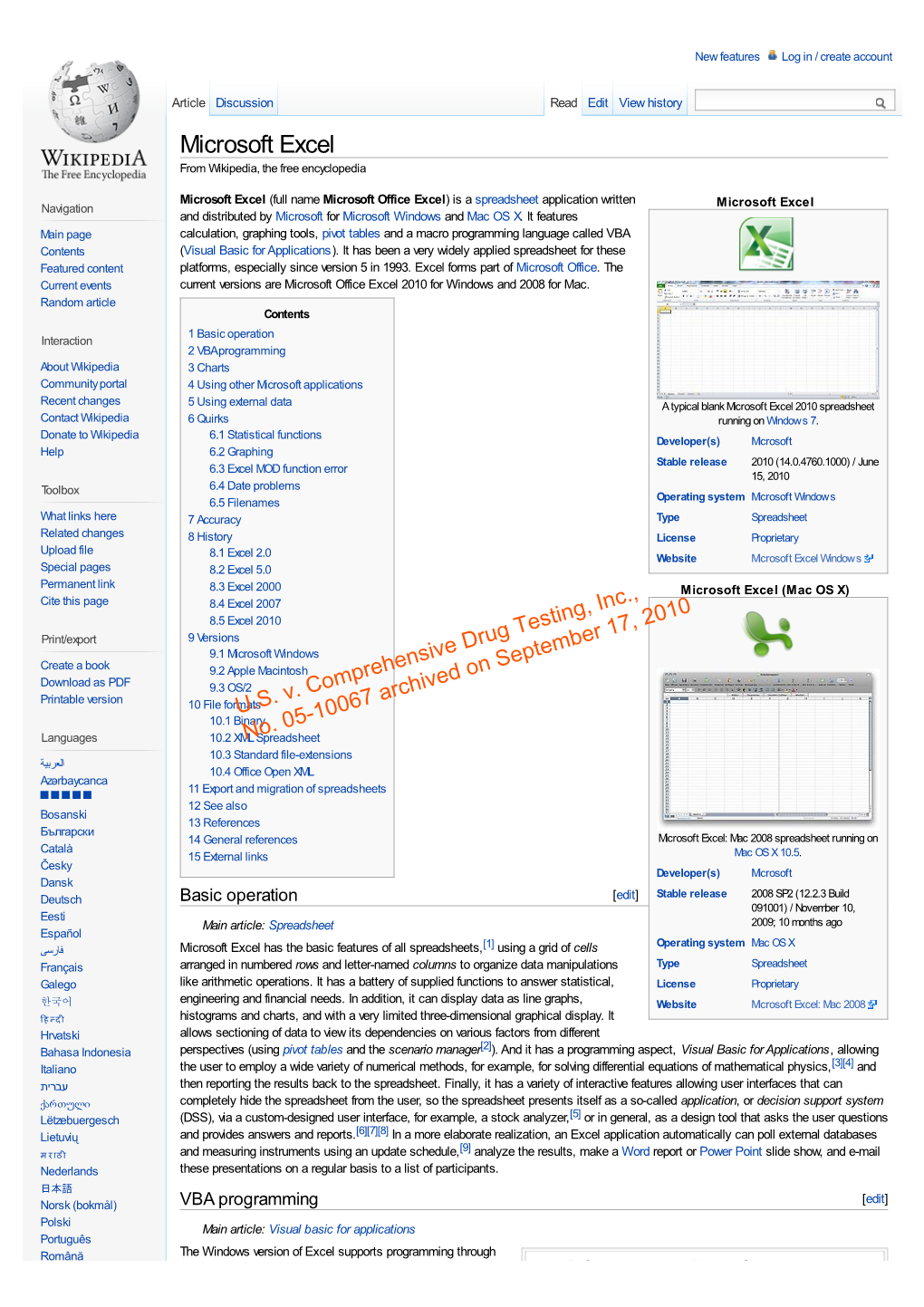 Microsoft Excel from Wikipedia, the Free Encyclopedia