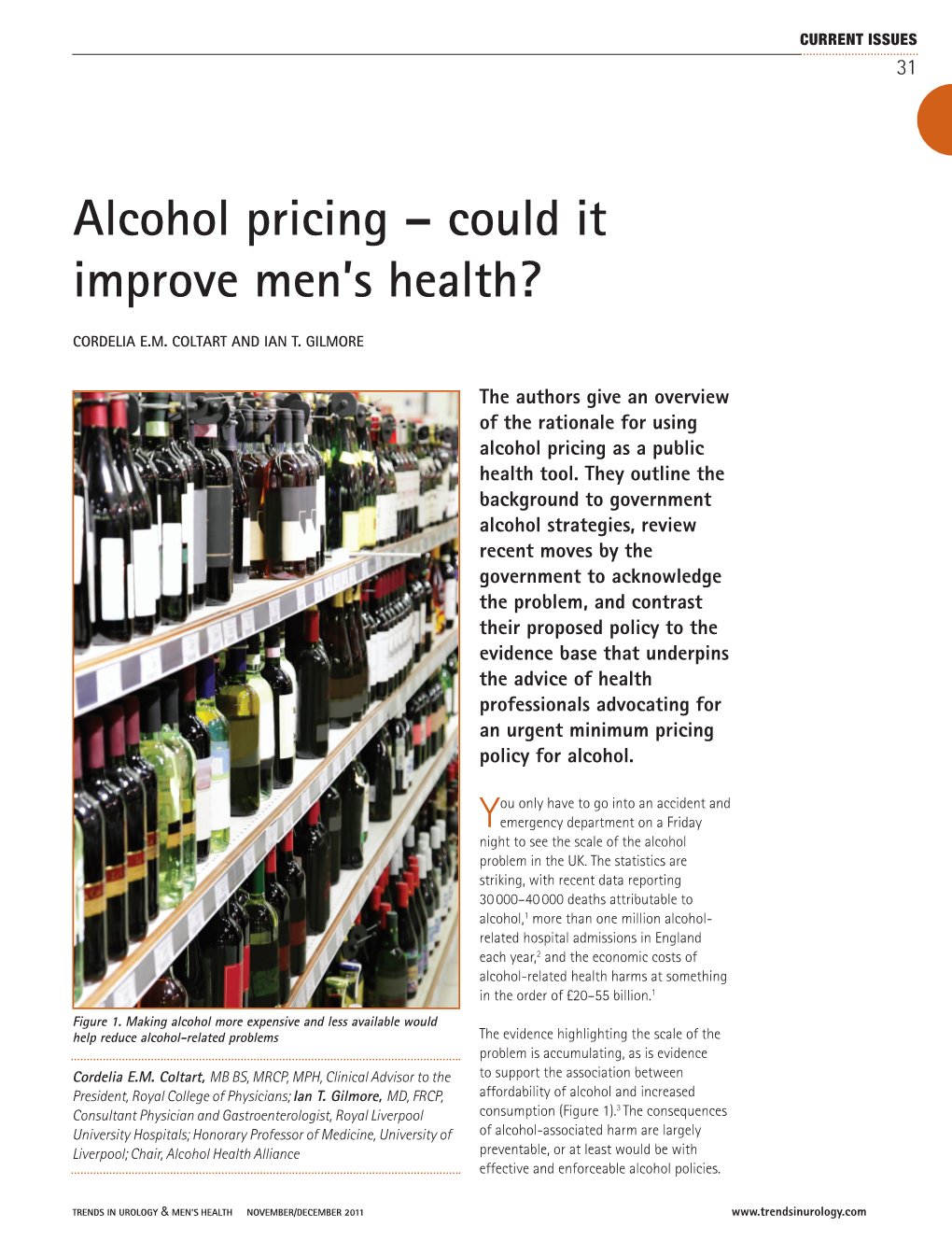 Alcohol Pricing – Could It Improve Men's Health?