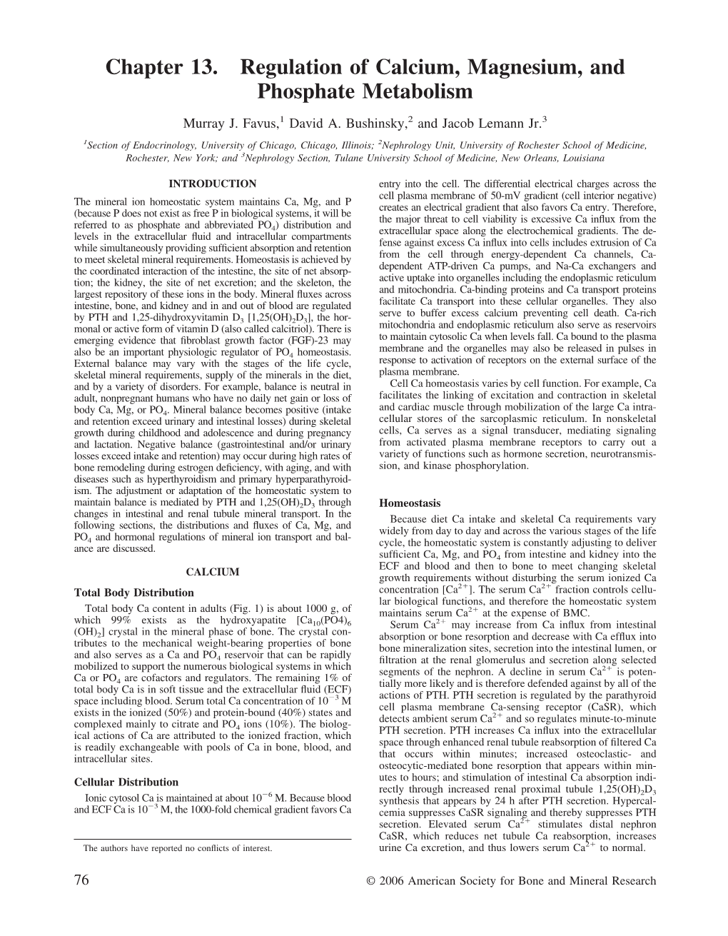 Chapter 13. Regulation of Calcium, Magnesium, and Phosphate Metabolism