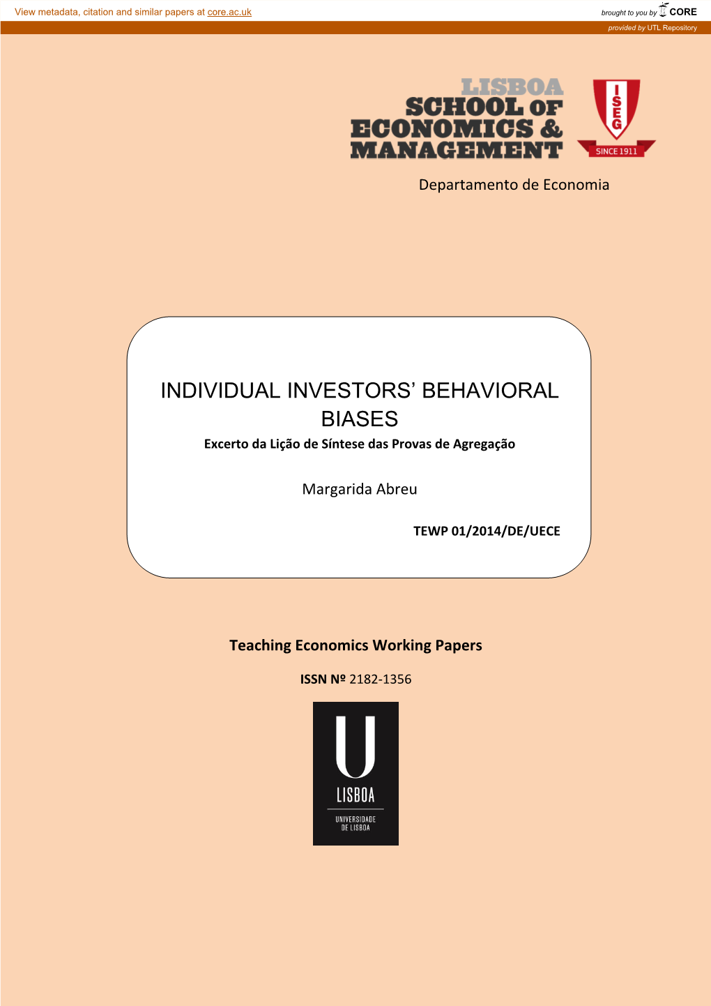 Individual Investors' Behavioral Biases