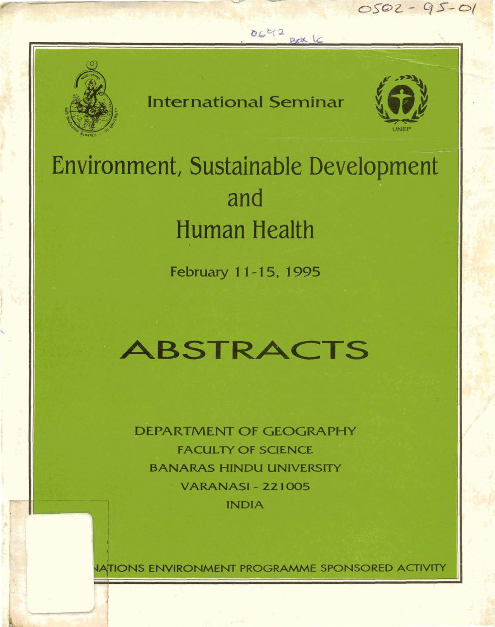 Environment, Sustainable Development and Human Health