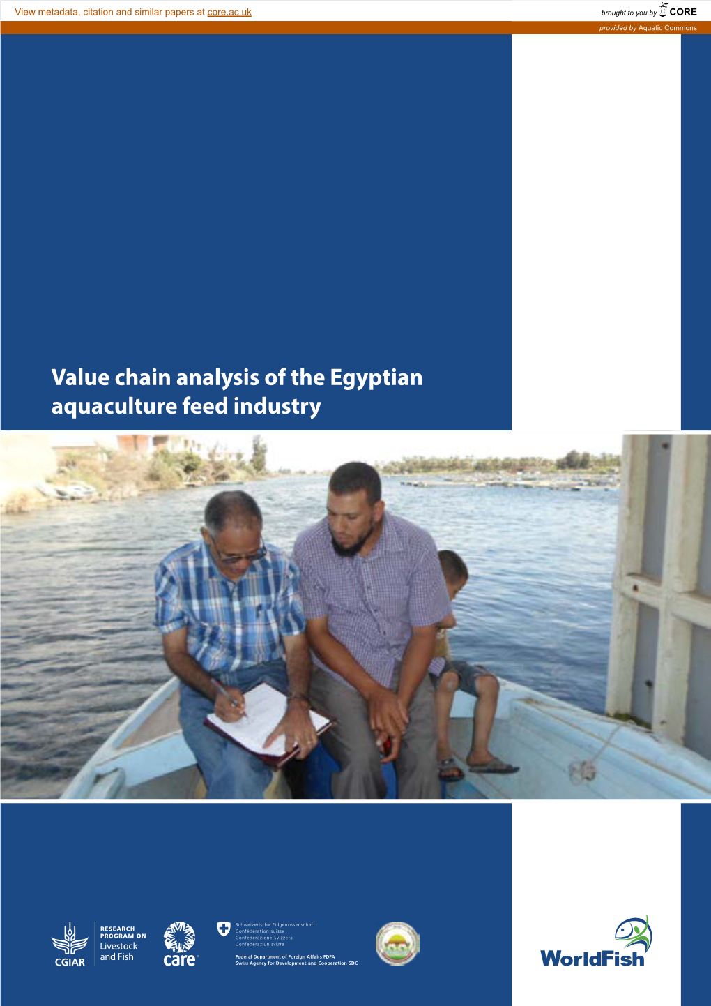 Value Chain Analysis of the Egyptian Aquaculture Feed Industry Value Chain Analysis of the Egyptian Aquaculture Feed Industry