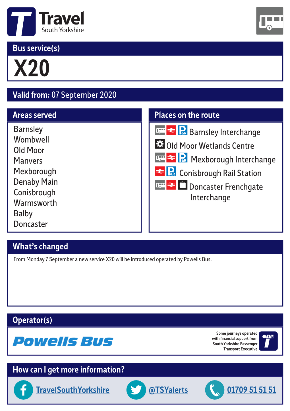 X20 Barnsley Valid from 07 September 2020