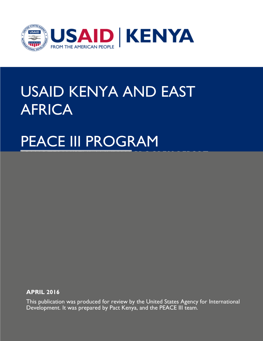 Usaid Kenya and East Africa Peace Iii Program